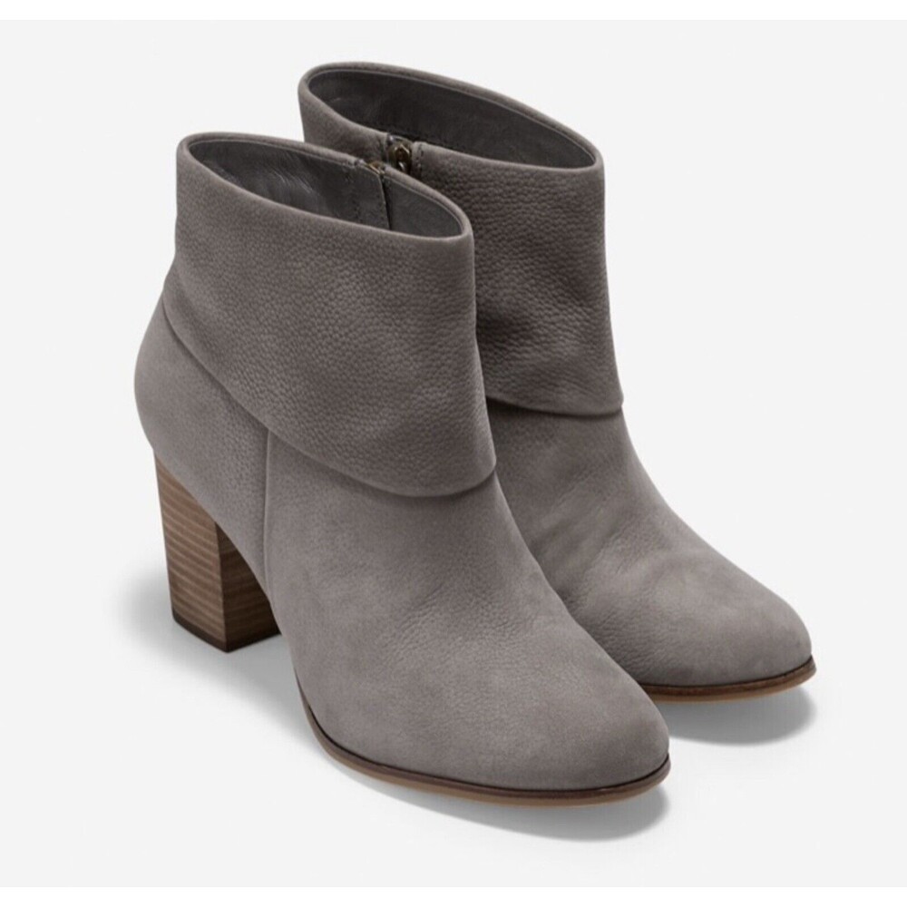 Cole Haan Gray Cassidy Bootie Block Heel Equestrian Boho City10